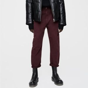 Zara Baggy Paperbag Jeans Eggplant